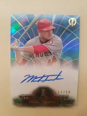 Mark Trumbo Signed Serial /50 Topps Tribute 2014 Thick Insert Angels Orioles VG • $4