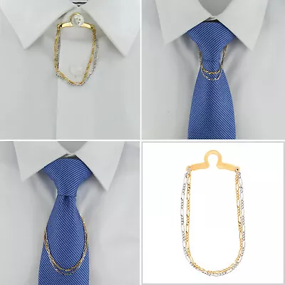 $23.79 • Buy Ky & Co USA Tie Chain Silver Gold Two Tone Double Figaro 7.5 