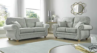 Grey High Quality Fabric Material 3 Seater + 2 Seater Sofa Suite CLARENCE • £999