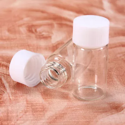 3ml Mini Bottles Glass Vials Sample Clear Screw Cap Stash Jar Potion 15PCS White • $6.26