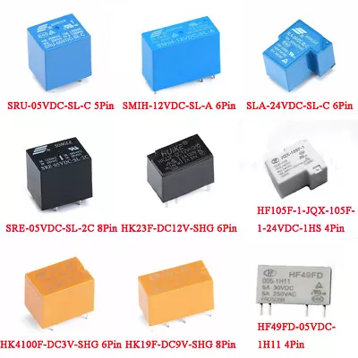 MINI PCB Power Relay DC 3V/5V/9V/12V/24V Songle/HK/HF/JL 4-Pin/5-Pin/6-Pin/8-Pin • $2.45