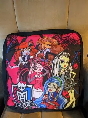  Monster High Decorative Square Pillow Soft Plush Throw 15x14 Pink Frankie 2013 • $19.99