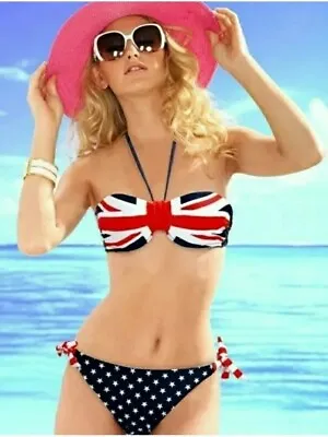 NEW Relleciga British Flag Bikini!Women 16/18 L.(Actually Appears As M) • £28.95