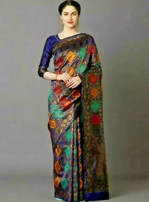 £23.99 • Buy Bollywood Designer Silk Saree Pakistani Wedding Formal Party Wear Indian Sari
