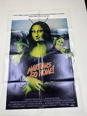 MARTIANS GO HOME Original MOVIE POSTER ROLLED 1989 1980's U.F.O. Aliens Green • $39.99