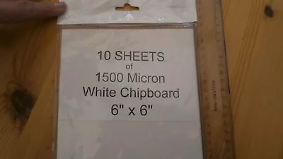 10 Sheets Of 6  X 6  White Chipboard • £2.50