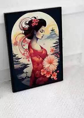 Japanese Geisha Poster Abstract Digital Wall  Art Print A3 A4 Size • £8.95