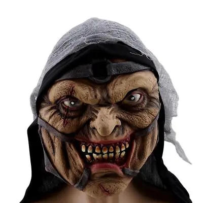 Zombie Cosplay Latex Full Face Horror Adult Halloween Party Walking Dead GA1 • £15.49