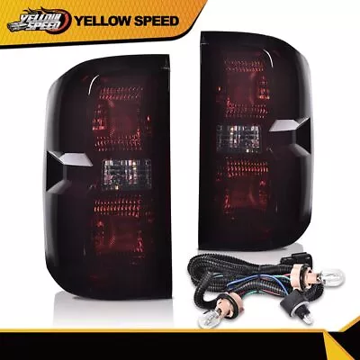 $69.99 • Buy Fit For 14-19 Silverado Smoke Lens Rear Tail Light Brake Lamp W/ Wiring Harness