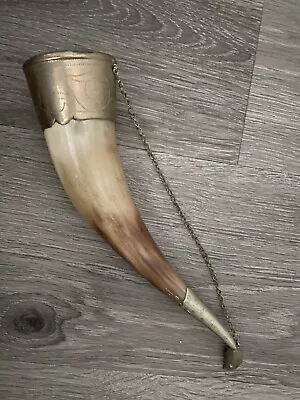 Vintage Medieval Viking Silver Accented Wedding Ceremonia Drinking Horn • $39.99