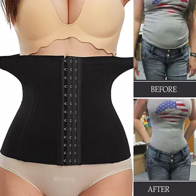 Women Latex Corset Waist Trainer Cincher Tummy Control Girdle Belt Body Shaper  • £7.99