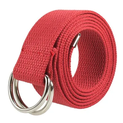 Canvas Web D Ring Belt Silver Buckle Military Style For Men & Women • $6.75