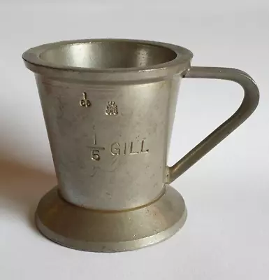 £3.99 • Buy Vintage Gaskell & Chambers 1/5 Gill Pewter Measure Cup