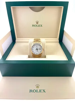 2002 Rolex Day-Date 118238 White Stick Dial Yachtmaster Bracelet No Papers 36mm • $21500