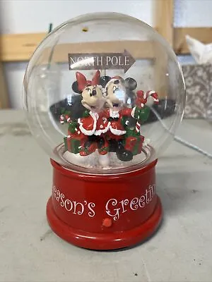 Mickey And Minnie Mouse Christmas Waterless Snow Globe Disney Works • $15