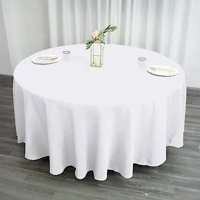 108-Inch Polyester Round Tablecloth Decoration Supplies Dinner Wedding Linens • $17.64