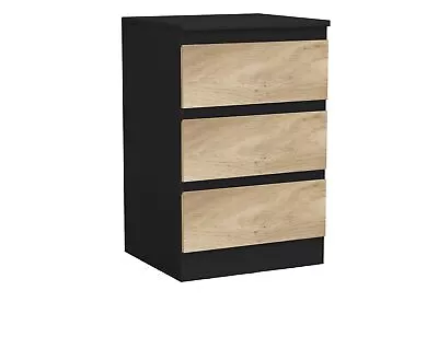 3 Drawer Skagen High Wooden Bedroom Chest Cabinet No Handle Drawer Storage • £35.99