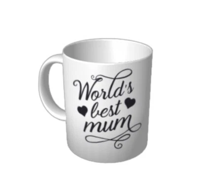 WORLDS BEST MUM Coffee Mug Tea Cup Mothers Day Gift 375 Ml Boxed • $19.95