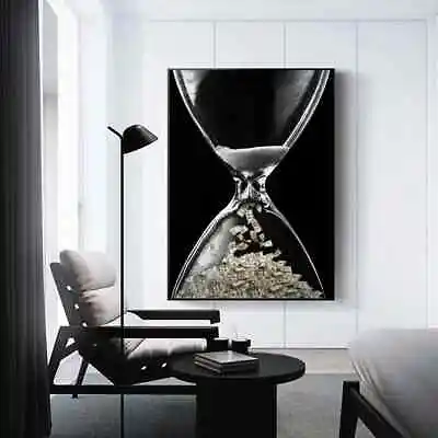 Time Is Money Motivational Wall Poster And Print Canvas Wall Art Canvas Painting • $4.49