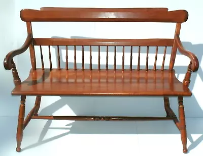 Vintage Colonial Spindle Back Maple Deacons Bench • $495