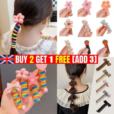 £4.38 • Buy Plastic Telephone Wire Line Elastic Bands Hair Ties Scrunchy Colored Rubber Band