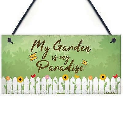 £3.59 • Buy Paradise Garden Hanging Sign Garden Shed Summer House Plaque NAN Gifts For Her