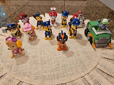 Paw Patrol Dog Action Figures  Lot 2 Vehicles And 10 Dogs • $27.98