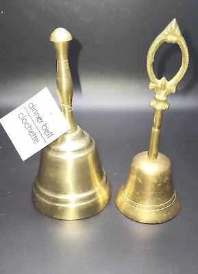 Vintage Brass Dinner Bells Pair Decorative 6   • $10