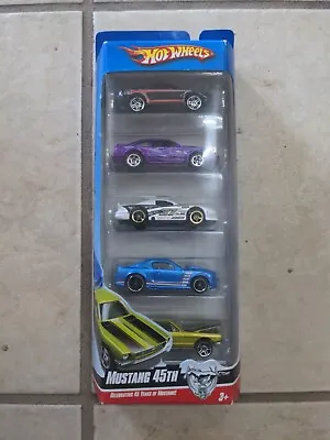 Hot Wheels 5 Gift Pack Ford Mustang 45th Anniversary 1:64 Diecast Car Set 2009  • $29.95