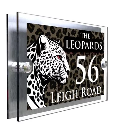 Personalised Leopard Door Sign Plaque House Leigh Rugby Super League Number Sign • £9.99