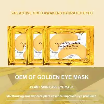 30 Under Eye Gel Pad Pcs Crystal Collagen 24k Gold Face Mask Anti-Aging Wrinkle • £10.68