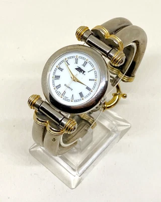 £16 • Buy Chunky ZAPP Two-Tone Ladies Watch - New Battery - Bangle Bracelet - Statement