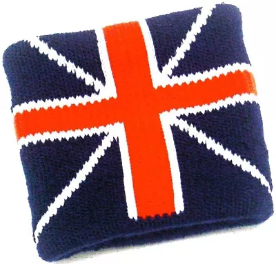 Union Jack Flag UK Patriotic Soft Wrist Sweat Band Cuff Coronation Fancy Dress • £2.99