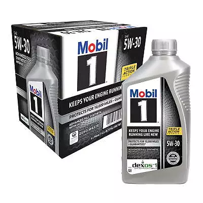 Mobil 1 Motor Oil Advanced Full Synthetic Motor Oil 5W-30 1 Quart (Pack Of 6) • $37.99