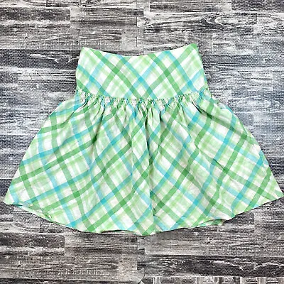 $15 • Buy Ann Taylor Loft High Waist Ruffle Linen Skirt Size 0 In Plaid