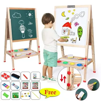 £60.94 • Buy Children Magnetic Drawing Board Easel Double Sided Folding Kids Doodle Sketchpad