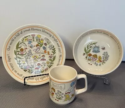 Lenox GENTLE FRIENDS 3 Piece Childs' Porcelain Plate Bowl Cup USA VTG Nursery • $13