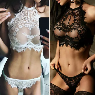 $6.92 • Buy Women Sexy-Lingerie Lace Bra Nightwear Sleepwear Babydoll G-string Underwear Set