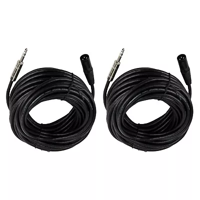 2Pcs 3 Pin 50ft XLR Male DJ Cable To 1/4  6.35mm Stereo Plug Shielded Mic Cables • $38.96