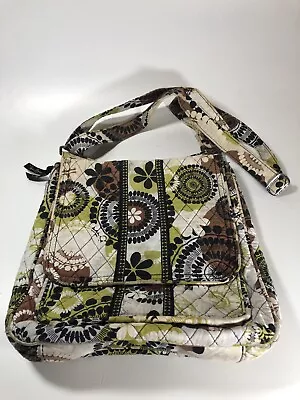 Vera Bradley Shoulder Bag Cocoa Moss Pattern Messenger Mailbag Laptop Handbag • $19.99