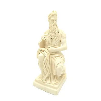 G Ruggeri Signed Alabaster Statue The Moses Of Michelangelo Horned Moses 8.5 In • $43.71
