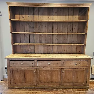 Extra Large Antique Farmhouse Dresser/Housekeepers Cupboard. Solid Pine • £1250