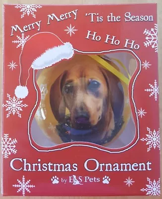 Christmas Ornament-DACHSHUND-RED-On A Yellow Ball -  SHATTERPROOF! • $6.99