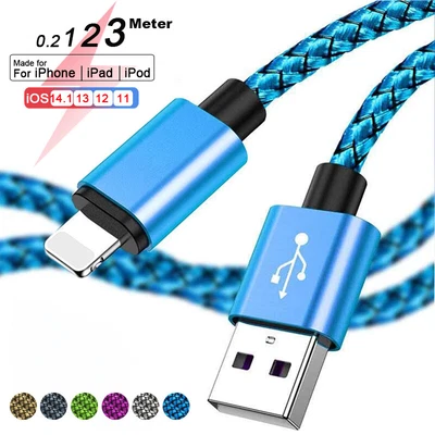$6.67 • Buy Braided USB Charger Cable For IPhone Xr 11 12 13 14 Plus Fast Charging Data Cord