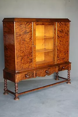 $2895 • Buy Rare Art Deco Original Bookcase Blonde Birch 1920 Scandinavian Antique Carved