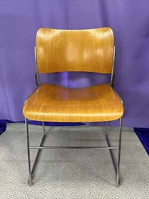 David Rowland 40/4 Bentwood Chrome Frame Stacking Side Chair Vintage 1973 • $49