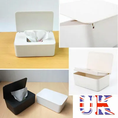 Tissue Box Holder Wet Wipes Dispenser Paper Storage Case With Lid Dustproof • £9.49