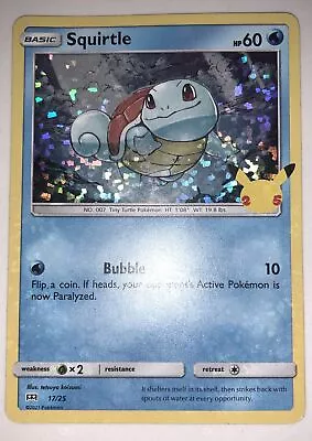 Pokemon * 25th Anniversary McDonalds Promo * 17/25 * Squirtle Holo • $1.25