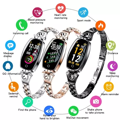 $52.99 • Buy H8 Lady Luxury Smart Watch Heart Rate Monitor Fitness Tracker Bluetooth Bracelet