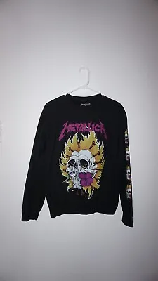 Metallica Pushead Graphic Crewneck Sweater Size Small Skull Flower Longsleeve • $29.99